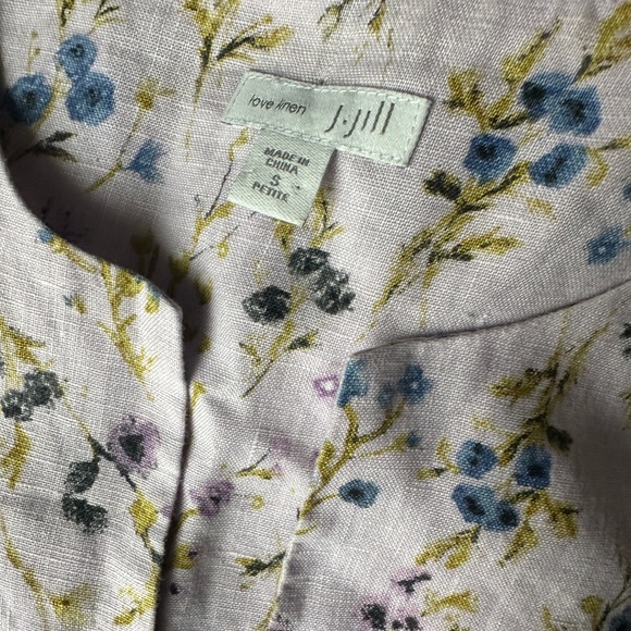 J. Jill Pale lilac Watercolor Vines Linen Dress - Picture 5 of 5